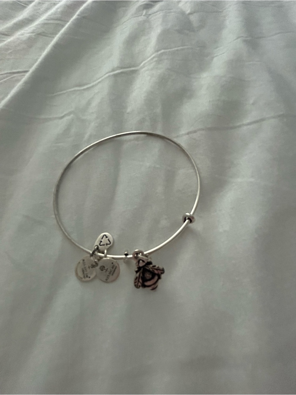 Alex and Ani - Silver-Tone Charm Bangle Bracelet with bee charm